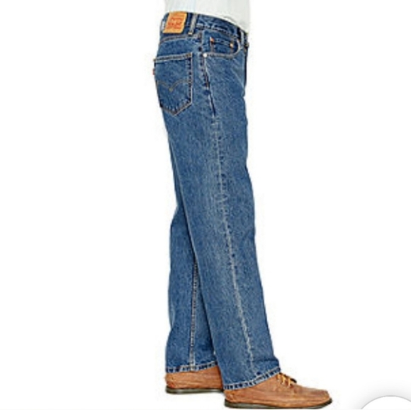 Mens Levis 550 Med Wash Relaxed 34 XTall Heavy Weight Outdoor Jeans Classic - Picture 15 of 16